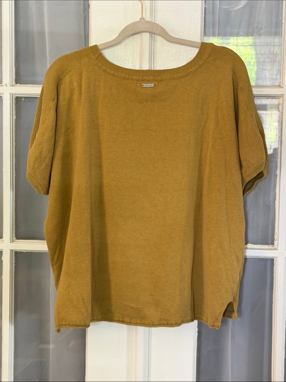 Prana Golden Cable Knit Short Sleeve Sweater Size Medium - Picture 7 of 8